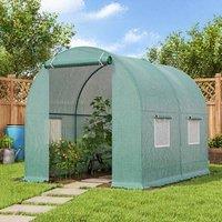 STILVORA Walk-In Greenhouse with Roll-Up Door & Windows in Green