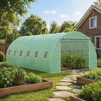 STILVORA Walk-in Greenhouse with Roll-up Door & Mesh Windows in Green