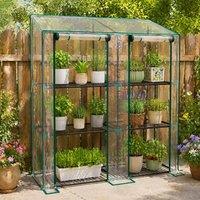 STILVORA Mini Greenhouse with 6 Wire Shelves in Clear