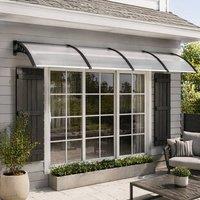 STILVORA Door Canopy 303 cm with UV-Resistant Clear Panels