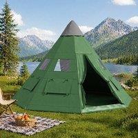 STILVORA 6 Person Tipi Tent with Carry Bag in Green