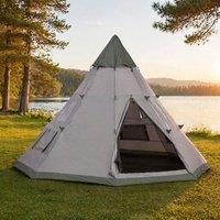 STILVORA 6 Person Tipi Tent with Carry Bag in Grey