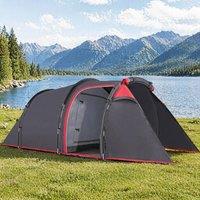 STILVORA 3 Man Tent with Porch & Sewn-in Groundsheet in Grey