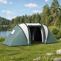 STILVORA Camping Tent with 2 Bedrooms & Living Area in Green