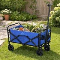 STILVORA Folding Trolley 62 L with Adjustable Handle in Blue