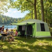 STILVORA Tunnel Tent for 4-8 People with Porch & 2 Inner Rooms in Green