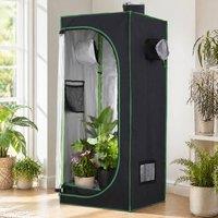 STILVORA Grow Tent with Adjustable Vents & Floor Tray in Black