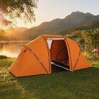 STILVORA Tunnel Tent for 4-6 People with 2 Bedrooms in Orange