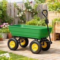 STILVORA Garden Cart 125 L with Tipping Function in Green