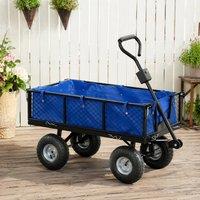 STILVORA Garden Trolley 114L with Removable Sides Blue