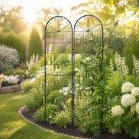STILVORA Garden Trellis Set of 2 Steel Panels Black