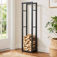 STILVORA Firewood Rack with Side Rails Black 150 cm