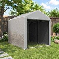 STILVORA Garden Storage Shed Tent 1.6 x 2.2m with Zipped Door in Grey