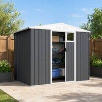 STILVORA Garden Shed 246 cm with Double Doors in Dark Grey