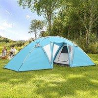 STILVORA 6 Person Family Tent with 2 Bedrooms & Living Area in Blue