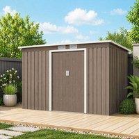 STILVORA Garden Shed with Double Sliding Doors in Brown