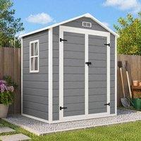 STILVORA Garden Storage Shed with Double Doors & Window Grey