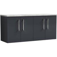 Balterley Level 1200mm Wall Hung 4 Door Unit with Laminate Worktop - Dark Grey