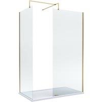 Balterley Walk-In Wetroom Bundle, Brushed Brass, 1400x800mm in Metallics