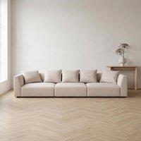 Abakus Direct Tokyo 5 Seater Sofa Brushed Tweed Fabric with Deep Seats in Cream