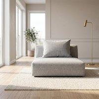 Abakus Direct Tokyo Single Seat Brushed Tweed Fabric with Deep Seats in Light Grey