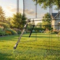 SPORTNOW 4Pcs Trampoline Anchor Kit, 32 cm Galvanised Trampoline Stakes in Silver