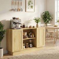 HOMCOM Sideboard Buffet Cabinet, Modern Farmhouse Storage Cabinet, Natural