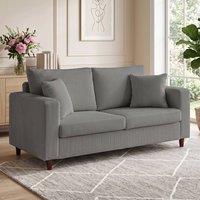 HOMCOM Loveseat Sofa with Wide Seat, Corduroy Upholstered, Light Grey | Size: 2 Seater