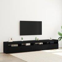 Berkfield Home TV Cabinets 2 pcs with LED Lights Black Oak Engineered Wood