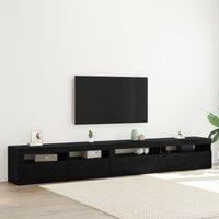Berkfield Home 3 Piece TV Cabinet Set with LED Lights Black Oak Engineered Wood