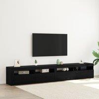 Berkfield Home 3 Piece TV Cabinet Set with LED Lights Black Oak Engineered Wood