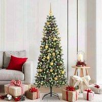 Berkfield Home Artificial Christmas Tree with 300 LEDs Green 76 x 76 x 180 cm
