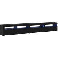 Berkfield Home 3 Piece TV Cabinet Set with LED Lights Black Oak Engineered Wood