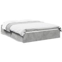 Berkfield Home Bed Frame w/Drawers Frame Concrete Grey 135x190 cm Double