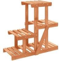 Berkfield Home Flower Stand 58x25x51 cm Solid Wood Fir in Brown | Size: 58 x 25 x 51 cm