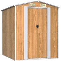 Berkfield Home Garden Shed Light Brown 192x191x223 cm Galvanised Steel | Size: 192 x 191 x 223 cm
