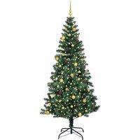 Berkfield Home Elegant Artificial Pre-lit Christmas Tree Green 240 cm PVC & Metal