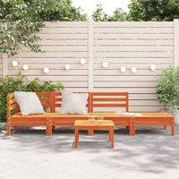 Berkfield Home Garden Sofa 4-Seater Wax Brown Solid Wood Pine