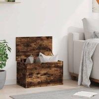 Berkfield Home Storage Box Smoked Oak 60x35x35 cm Engineered Wood in Brown | Size: 60 x 35 x 35 cm
