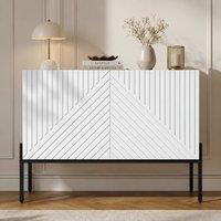 Merax White 2 Door Sideboard with Metal Legs
