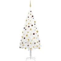 Berkfield Home Artificial Pre-lit Christmas Tree with Ball Set White 240 cm