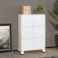Berkfield Home Industrial Storage Chest White 75x40x115 cm Metal | Size: 75 x 40 x 115 cm