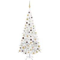 Berkfield Home Artificial Pre-lit Christmas Tree with Ball Set L 240 cm White