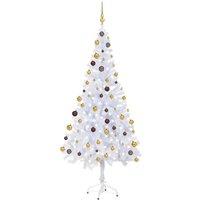 Berkfield Home Artificial Pre-lit Christmas Tree with Ball Set 180cm 620 Branches in White