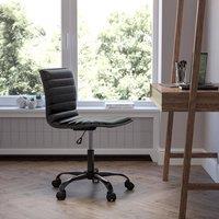 FORGEVIO Executive Office Chair Black PU Leather Adjustable Height Swivel