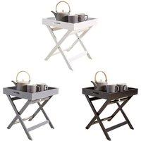 NESTLUNE Grey Folding Butlers Side Table Portable White | Size: 100 cm x 15 cm