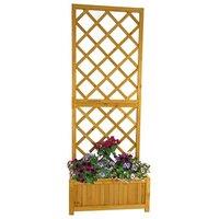 NESTLUNE Wooden Planter Raised Garden Bed Lattice T in Brown | Size: 1.25kg
