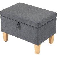NESTLUNE Linen Storage Ottoman Storage Box in Grey