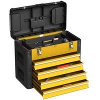 NESTLUNE 4 Drawers Large Tool Box, Steel Toolbox in Black