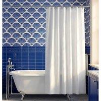 NESTLUNE White Textile Shower Curtain 1800x1800mm Water